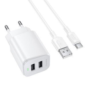 МЗП Borofone BAS81A Star 10.5W (2USB-A) + кабель USB to Type-C