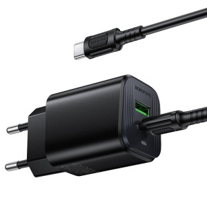 МЗП Borofone BAS83A Star PD20W+QC3.0 (1USB-A/1C) + кабель Type-C to Type-C
