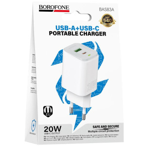 МЗП Borofone BAS83A Star PD20W+QC3.0 (1USB-A/1C) – undefined