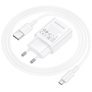 МЗП Borofone BA110A Lemi 7.5W (1USB-A) + кабель USB to MicroUSB – Білий