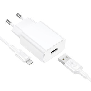 МЗП Borofone BA110A Lemi 7.5W (1USB-A) + кабель USB to MicroUSB – Білий