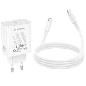 СЗУ Borofone BA109A Star PD40W (1USB-C) + кабель Type-C to Type-C
