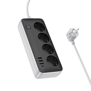 Удлинитель Hoco AC21 Sunlight 4-bit (1C/3A/4xSocket) (3m) – Черный