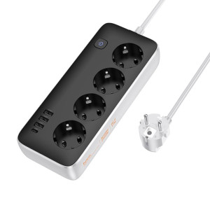 Удлинитель Hoco AC21 Sunlight 4-bit (1C/3A/4xSocket) (3m) – Черный