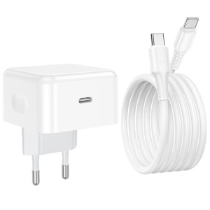 СЗУ Hoco C161A Speed PD40W (1USB-C) + кабель Type-C to Type-C – Белый
