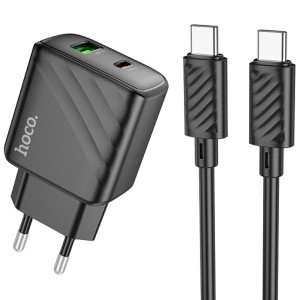 СЗУ Hoco CS23A Sunlight PD30W+QC3.0 (1USB-A/1C) + кабель Type-C to Type-C