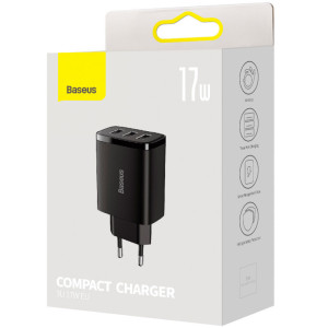 СЗУ Baseus Compact 17W (3USB-A) (CCXJ02) – Черный