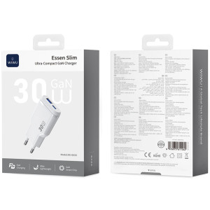 МЗП WIWU G033 Essen PD30W+QC3.0 GaN (1USB-A/1C)