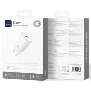 МЗП WIWU G006 Essen QC3.0 18W GaN (1USB-A) + кабель USB to Lightning