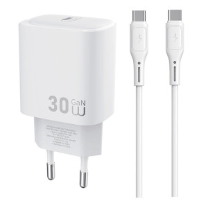 МЗП WIWU G008 Essen PD30W GaN (1USB-C) + кабель Type-C to Type-C