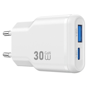 СЗУ WIWU G033 Essen PD30W+QC3.0 GaN (1USB-A/1C) – Белый