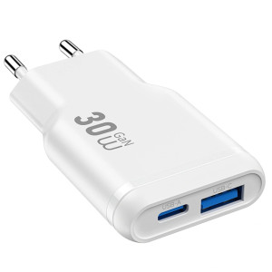 СЗУ WIWU G033 Essen PD30W+QC3.0 GaN (1USB-A/1C) – Белый
