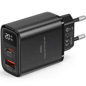 СЗУ WIWU G009 Firefly PD20W+QC3.0 GaN (1USB-A/1C) – Черный