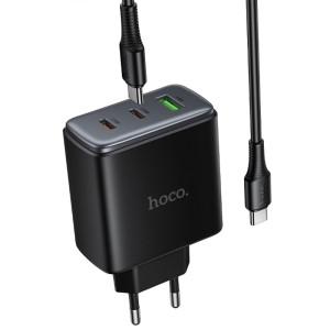 МЗП Hoco C160A Upgrade PD65W+QC3.0 (1USB-A/2C) + кабель Type-C to Type-C
