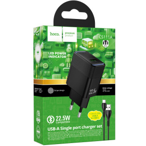 МЗП Hoco CS111A Lounge PD22.5W (1USB-C) + кабель USB to Type-C