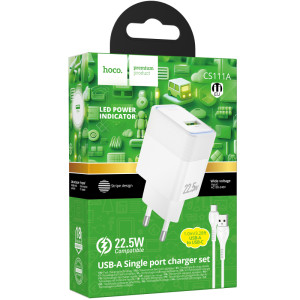 МЗП Hoco CS111A Lounge PD22.5W (1USB-C) + кабель USB to Type-C