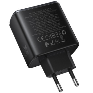СЗУ Hoco C160A Upgrade PD65W+QC3.0 (1USB-A/2C) – Черный
