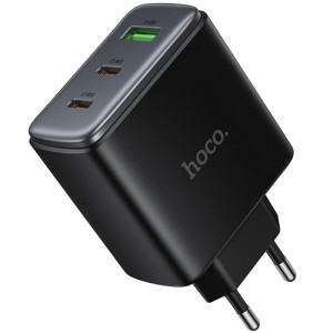 СЗУ Hoco C160A Upgrade PD65W+QC3.0 (1USB-A/2C) – Черный