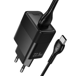 СЗУ Hoco CS111A Lounge PD22.5W (1USB-C) + кабель USB to Type-C – Черный