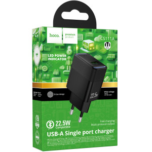 СЗУ Hoco CS111A Lounge PD22.5W (1USB-C) – Черный