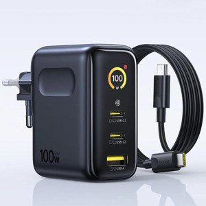 СЗУ Baseus PicoGo AE21 Fast Charger 100W (1USB-A/2C) + кабель Type-C to Type-C (E0121B) – Черный