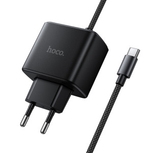 СЗУ Hoco C163A New PD25W (1USB-C) + встроенный кабель Type-C – Черный