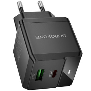 МЗП Borofone BN19 Intenso PD20W+QC3.0 (1USB-A/1C) – Чорний