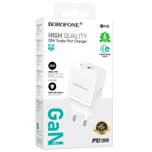 МЗП Borofone BN18 Intenso PD20W (1USB-C) – Білий