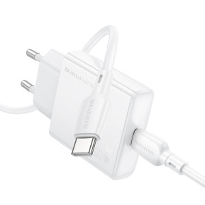 МЗП Borofone BN23 Wish PD20W (1USB-C) + кабель Type-C to Type-C – Білий