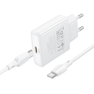 МЗП Borofone BN23 Wish PD20W (1USB-C) + кабель Type-C to Type-C – Білий