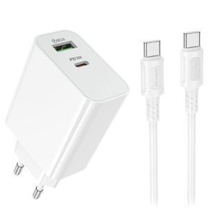 МЗП Borofone BA108A Stellar PD30W+QC3.0 (1USB-A/1C) + кабель Type-C to Type-C