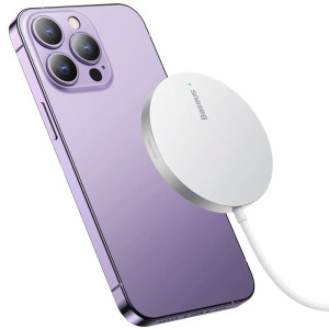 БЗУ Baseus Simple Mini3 Magnetic Wireless Charger 15W (CCJJ0400) – Серебряный