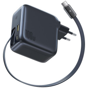 СЗУ Baseus EnerCore CJ11 PD100W+QC3.0 with retractable cable (1USB-A/2C) (E0120M)