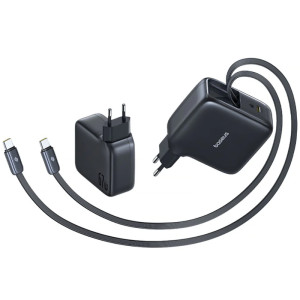 СЗУ Baseus EnerCore CJ21 PD67W with retractable cables (3USB-C) (E0121D) – Черный