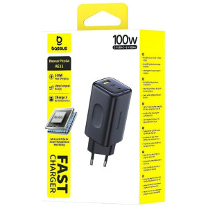 СЗУ Baseus PicoGo AE11 Fast Charger 100W (1USB-A/2C) (E01214) – Черный