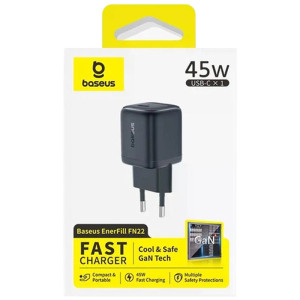 МЗП Baseus EnerFill FN22 Fast Charger PD45W (1USB-C) (E01233) – Чорний