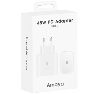 СЗУ Amaya SC45 PD45W (1USB-C) – Белый