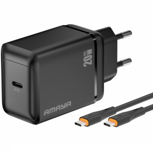 СЗУ Amaya E218S PD20W+QC3.0 (1USB-C) + кабель Type-C to Type-C
