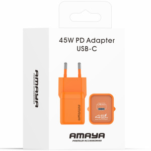СЗУ Amaya E450S PD45W GaN (1USB-C) – Оранжевый