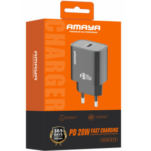 СЗУ Amaya E75 PD20W (1USB-C) – Черный