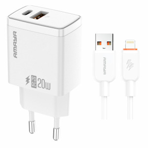 СЗУ Amaya E67D PD20W+QC3.0 (1USB-A/1C) + кабель USB to Lightning