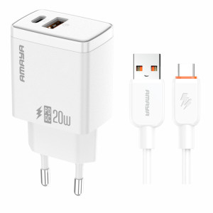 СЗУ Amaya E67D PD20W+QC3.0 (1USB-A/1C) + кабель USB to Type-C