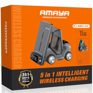 БЗУ Amaya AWC-03 5in1 15W with clock – Серый