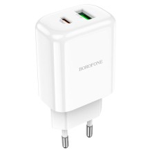 МЗП Borofone BN4 PD20W+QC3.0 (1USB/1Type-C/3A) (Білий)