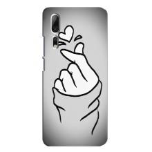 Чехол с принтом для ZTE Axon 10 Pro (AlphaPrint - Знак сердечка) – Значок Love