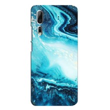 Мраморный чехол на ZTE Axon 10 Pro (VPrint) (Голубой мрамор)