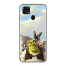 Чехол с мультфильмом Шрек на ZTE Blade 20 Smart – Шрек и осел