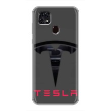 Силиконовый бампер с картинкой машины на ZTE Blade 20 Smart (Logo TESLA)