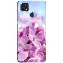 Силиконовый бампер с принтом (цветочки) на ЗТЕ Блейд 20 Смарт – Сиреневые цветы