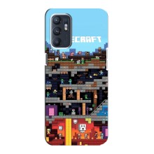 Чехол Майнкрафт на ZTE Blade A31 Plus (AlphaPrint) Minecraft (фон Minecraft)